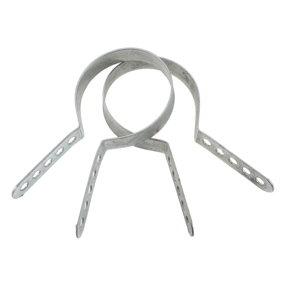 FENGGUIQU 2Pcs Heavy Duty Plated Silver Muffler Clamp Bracket for Motorcycle Exhaust Secure Fit