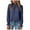 Blue, variant on Women's Frill Mock Neck Long Sleeve Solid Pleated Blouse Office Shirt Top (Purple, S)