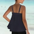 thumbnail image 4 of Ashirexll Swim Tops Women Top Only Tankini Tops for Women V-neck Sling Tankini Tops Summer and Casual Solid Color Bathing Suit with Pad, 4 of 6