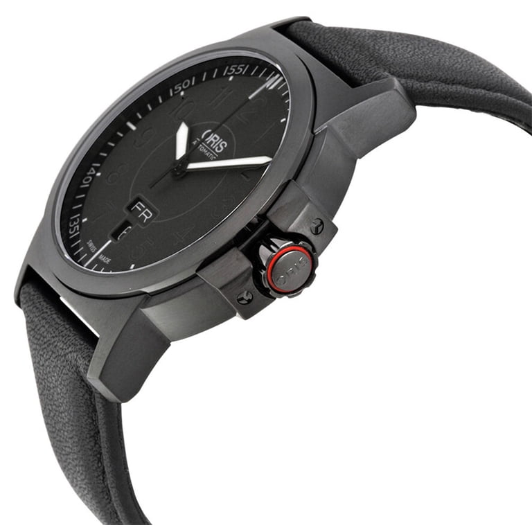 Oris BC3 Advanced Black Dial Leather Strap Men's Watch