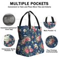 thumbnail image 3 of Pioneer Flower Floral Print Pattern Drawstring Lunch Bag Women - Drawstring Lunch Bag Insulated for Work Office - Stain-Resistant Large Lunchbags for Women with Multi-Pockets, 3 of 6
