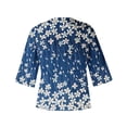 thumbnail image 5 of ICHUANYI Clearance Women's Fashion V-Neck Three Quarter 3/4Sleeve T Shirt AutumnBlouse Tops Sweatshirt(Blue, S) ICHUANYI WER2023081017150, 5 of 5