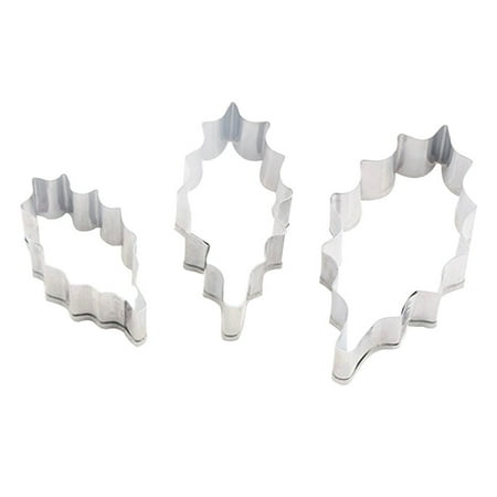 

Leaf Cake Holly Set Shape Stainless Pieces Steel 3 Cookie Cake Mould