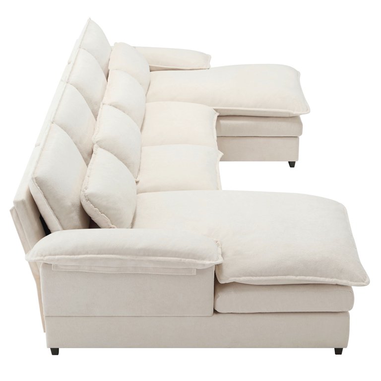 オク！unico ADDAY 160 キャビネット ウニコ 110*57 inch Modern U Shape Modular Sofa, 6 Seat Chenille