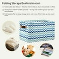 thumbnail image 6 of 1PCS Blue Mint Chevron Large Collapsible Storage Bins,Canvas Fabric Foldable Storage Bins with Handles Open Home Storage Bins Boxes Toy Storage Basket Home Decor, 6 of 7