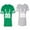 Men Green / Women Heather, variant on Papa Mama Buck Unisex Couple Matching Cotton Jersey style T-Shirt Contrasting stripes on sleeves (Men Green / Women Black) (Men S / Women S)
