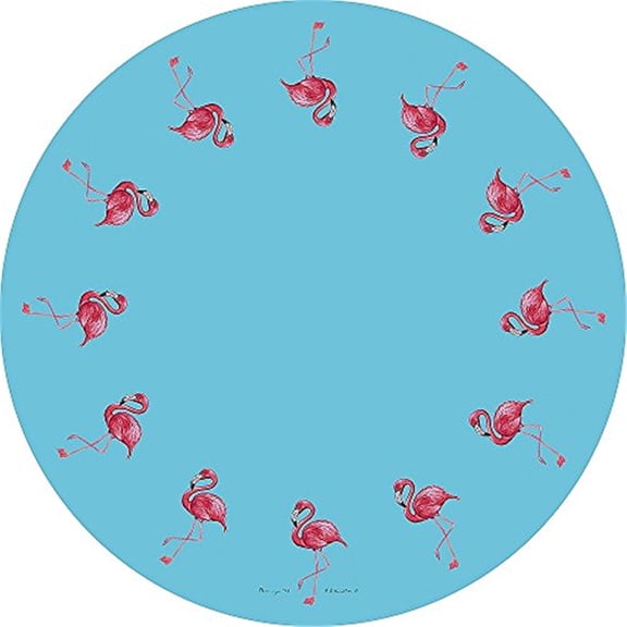 Betsy Drake TR084G 68 in. Pink Flamingo Round Table Cloth