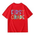 thumbnail image 3 of Arlun Kids Unisex First Grade Short Sleeve T-Shirts Back to School Outfits 1st Grade Letter Print First Day of School Graphic Tee Casual Crew Neck Tops for Girls Boys 130, 3 of 8