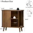 thumbnail image 2 of FANRAL 31.5" Wide Fluted Sideboard Buffet Cabinet with Sliding Door,Adjustable Shelves,Multi-Functional Storage Console for Kitchen Dining Room Living Room,Walnut Storage Cabinet, 2 of 7
