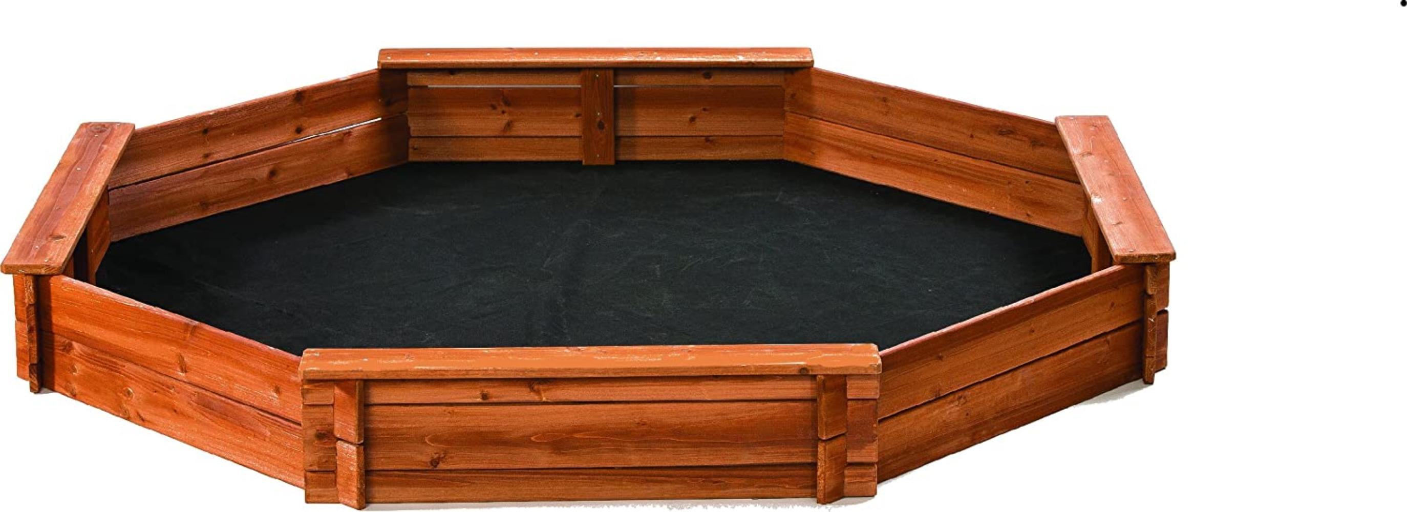 CREATIVE CEDAR DESIGNS Octagon Wooden Sandbox, 84 L x 78 w x 9 H Sand box with 3/4 thick timbers hold up to x 500lbs of Sand when assembled By Visit the CREATIVE CEDAR DESIGNS Octagon Wooden Sandbox, 84 L x 78 w x 9 H Sand box with 3/4 thick timbers hold up to x 500lbs of Sand when assembled By Visit the