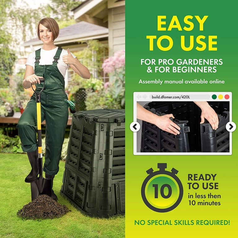 Garden Composter Bin Made from Recycled Plastic – 110 Gallons