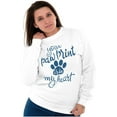 thumbnail image 4 of Paw Print In My Heart Cute Pet Owner Women Crewneck Sweatshirt Brisco Brands S, 4 of 5