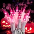 thumbnail image 1 of String Lights Hopolon, 50 luces moradas, cable blanco de 13 pies, paquete de 2, 1 of 7
