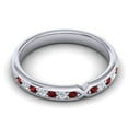 thumbnail image 3 of Diamond-Capitals 0.30 Carat Round Cut Natural Diamond Garnet Gemstone Fine Engagement Eternity Band for Bride Solid 18K White Gold Size 10.5, 3 of 8