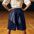 thumbnail image 4 of Women'S Shorts Tiered Lace Breathable Active Womens Clothing,Blue,XL, 4 of 5