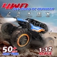 thumbnail image 4 of JoyStone 1:12 RC Cars 4WD Off-Road 2.4Ghz RC Monster Truck with Metal Shell and Light, Remote Control Car Crawler for Adult and Kid, 2 Batteries, Dark Blue, 4 of 11