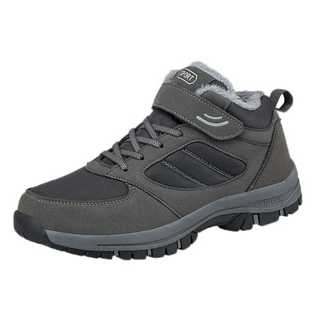 

Men s Running Shoes Couple Models Men s Middle Aged And Elderly High Top Plus Velvet Thickening Non Slip Wear Comfortable Cotton Shoes Warm Sports Cotton Shoes Grey
