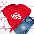 thumbnail image 2 of Penkiiy T-Shirts de la Saint-Valentin pour Femmes Imprimé Graphique T-Shirts Mignons Cœur d'Amour T-Shirts Décontractés Manches Courtes 3TG Rouge, 2 of 7