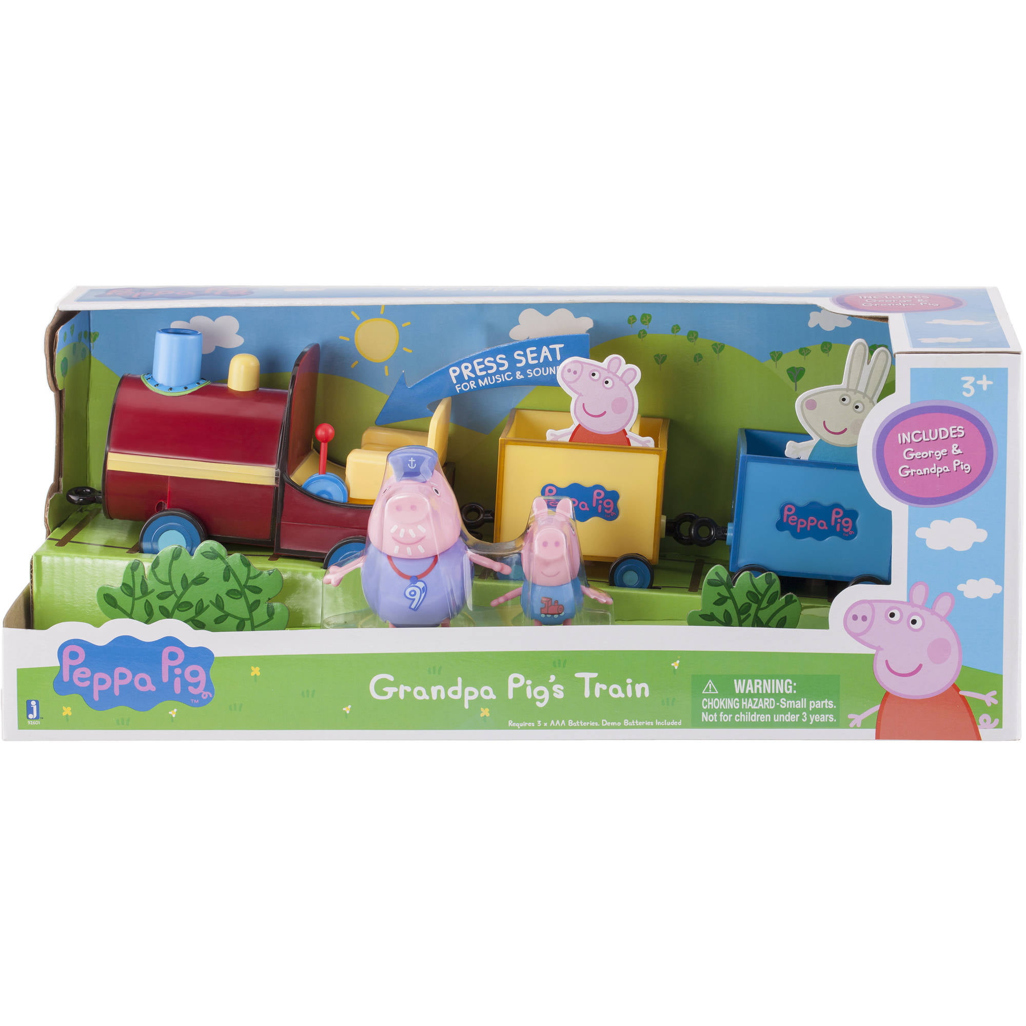 New Peppa Pig On Grandpa Pig's Train With Sound and Figures