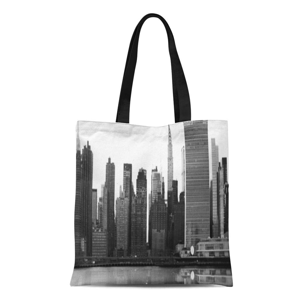 LADDKE Canvas Tote Bag York Nyc Skyline City Black White Photography