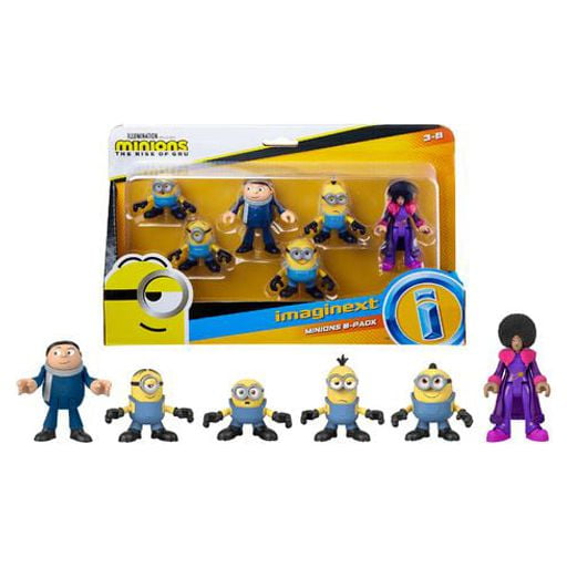 Imaginext Minions The Rise of Gru Figure Set with 6 Movie Characters for Preschool Kids