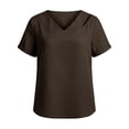thumbnail image 4 of BUIGTTKLOP Womens Tops Short Sleeve Shirts Casual V Neck T Shirts Lightwieght Loose Fitted Tees, 4 of 6