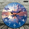 thumbnail image 2 of PRATYUS 10 Inch Wooden Wall Clock Sky Clouds Sunset Print Decor 10x10in, 2 of 8