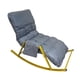 thumbnail image 3 of Mecedora con respaldo tapizado, silla planeadora para Patio, balcón, interior Estante gris y dorado, 3 of 10