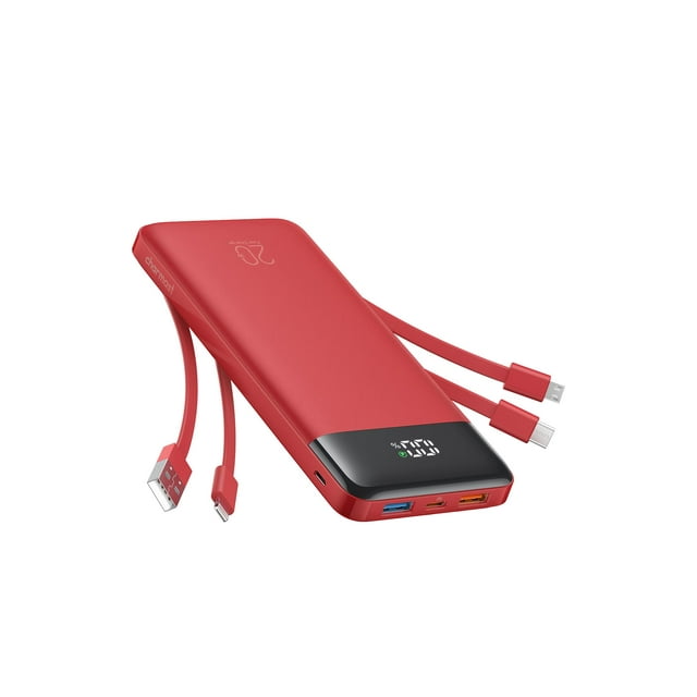 Cargador portátil Charmast Power Bank de 20000 mAh con cables integrados