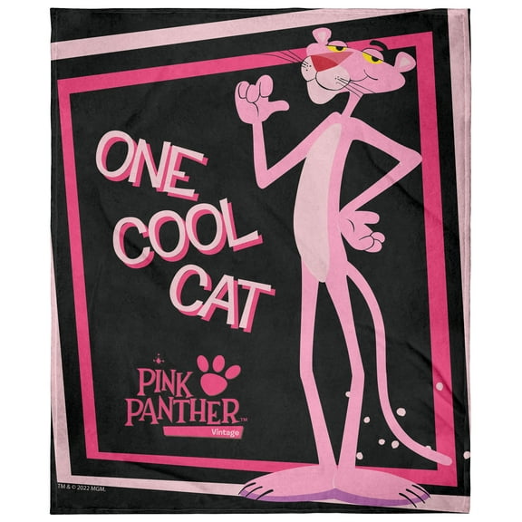 MGM The Pink Panther Cool Cat Super Soft And Cuddly Plush Fleece Throw Blanket