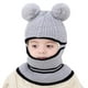 thumbnail image 1 of Gorro de invierno para niños pequeños, gorro de invierno para bebés, gorro de invierno con forro polar para niñas y niños, gorro de invierno para niños, gorro con bufanda y orejeras, gorro de calavera, 1 of 4