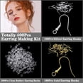 thumbnail image 4 of 100 Pair 925 Silver Hypoallergenic Earring Hooks, Earring Making Supplies Kit with Ear Wires Fish Hooks and Clear Rubber Earring Backs for DIY Jewelry Making(Silver&Gold - 400Pcs), 4 of 5