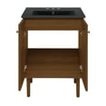 thumbnail image 6 of Bron 24" Freestanding Bathroom Vanity in Brown Oak with Black 3-Hole Centerset Sink Top, 6 of 7