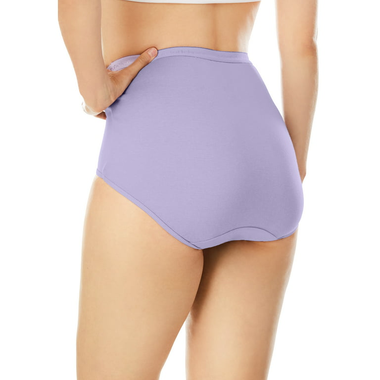 Comfort Choice Women's Plus Size 10-Pack Pure Cotton Full-Cut Brief  Underwear 