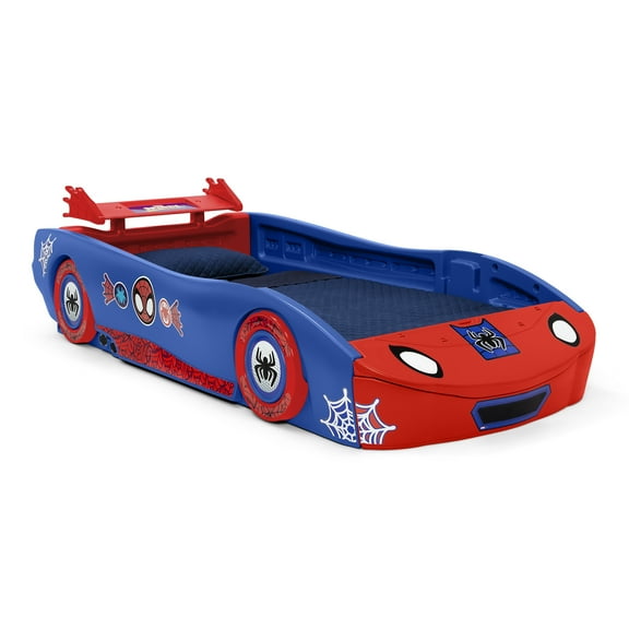 Spidey and His Amazing Friends Web Crawler Race Car Twin Bed by Delta Children, Blue/Red