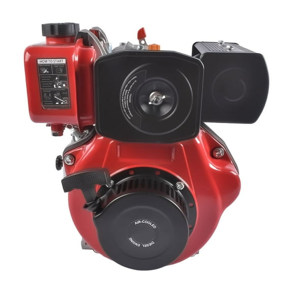GELUOXI 5HP 247CC 4 Stroke Diesel Engine,173F 3600W Heavy Duty Single Cylinder Diesel Motor Engine For Small Agricultural Machinery(Red)