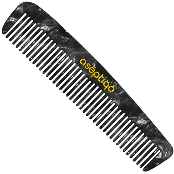 Aséptiqo Comb - Compact & Easy to Clean Multi Purpose Styling Hair Comb for Men, Women, Kids - Ideal for Straight, Thin and Short Hair, Wet or Dry, Peine (Midnight Onyx)