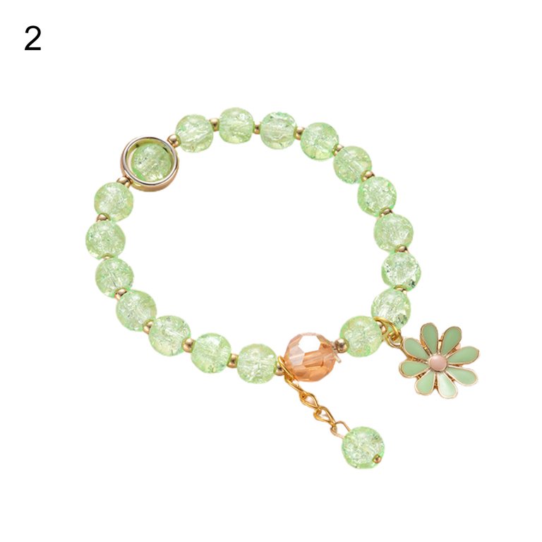 Grandest Birch Student Bracelet Sunflower Beaded Sweet Korean Style All  Match Bracelet Girls Gift Bead Silver