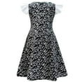 thumbnail image 2 of Little Girls Black Dress Short Sleeve Casual Cosplay Dresses w/Bag 3-8T, 2 of 6