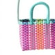 thumbnail image 2 of Verdant Touch Bolsa tejida de plástico colorido con asa de tira, pequeña, bonita bolsa cuadrada de moda para verano, playa, verde y rojo rosa, multicolor, 60_x_180_cm, 2 of 5