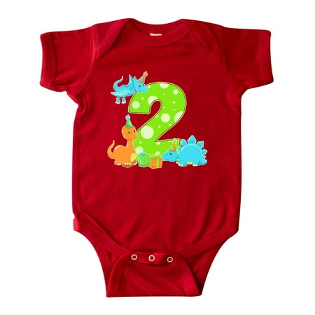 

Inktastic Dinosaur party-Second Birthday Gift Baby Boy or Baby Girl Bodysuit