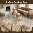 thumbnail image 4 of SIXHOME Outdoor Rugs 6'x9' Patio Rug Tropical Indoor Outdoor Rugs Polypropylene Washable Non Shedding, Easy Clean, Waterproof, Durable Outdoor Carpet for Porch Balcony Deck Neutral Brown, 4 of 9