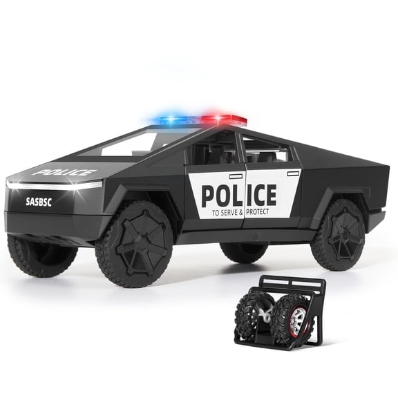 Toy Trucks Police Car Toy for 3  Year Old Boys 1:32 Police Pickup Truck Toys with Lights and Siren Sounds Diecast Metal Toy Car Model Birthday for Kids Age 3-12