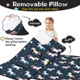 thumbnail image 3 of Unicorn and Star Black Pattern Teens Toddler Nap Mat with Pillow, Sleeping Mat Bag for Preschool Daycare 60"x20", 3 of 6