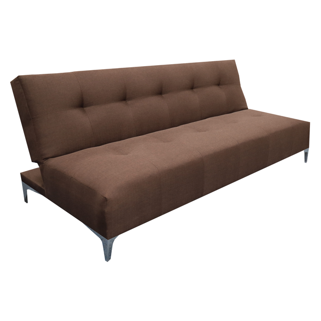 Sofá Cama Reclinable EL BAZAR STORE Vegas Lino Chocolate Moderno Abotonado