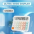 thumbnail image 4 of Calculadora de escritorio de 12 dígitos, calculadora básica retro bonita con pantalla LCD extragrande y botones, color blanco, 4 of 4