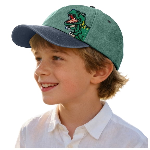 Zshosam Flat Bill Hats for Boys Children Adjustable Duck Cap with Baseball Cap Vibes for Outdoor Style Unisex Size 3T 8T,(Green 3-8 Years)