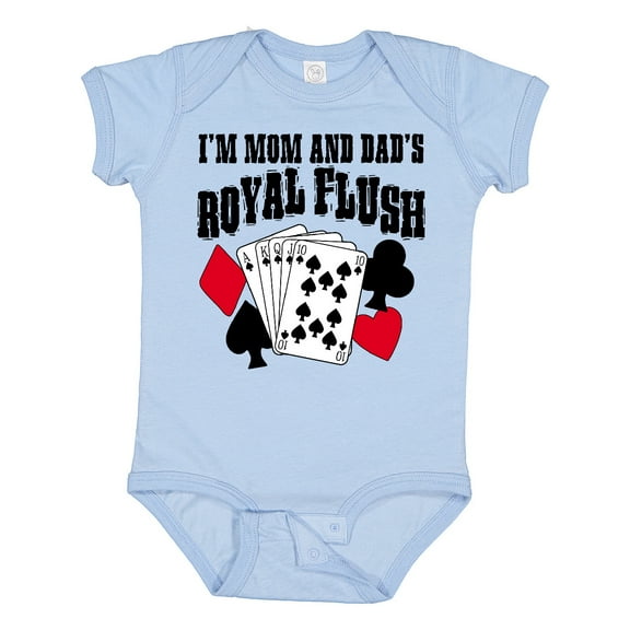 Inktastic I'm Mom and Dad's Royal Flush Poker Humor Boys or Girls Baby Bodysuit