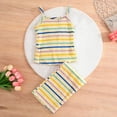 thumbnail image 6 of Bovxnpu Girls' Pant Sets Girls Cotton Striped Sleeveless Crew Neck Tank Top + Flared Pants 2-Piece Sets Summer Outfits, 6 of 6
