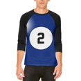 thumbnail image 1 of Halloween Billiard Pool Ball Two Costume All Over Mens Raglan T Shirt, 1 of 2